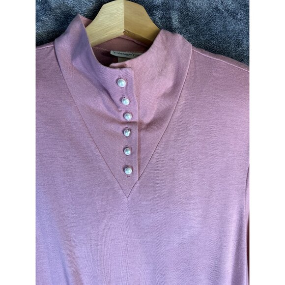 Vintage Carriage Court Mauve Dress Pearl Buttons Size 14 - Picture 3 of 5